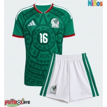 Camiseta México Julian Quinones #16 Primera Equipación para niños Mundial 2026 manga corta (+ pantalones cortos)